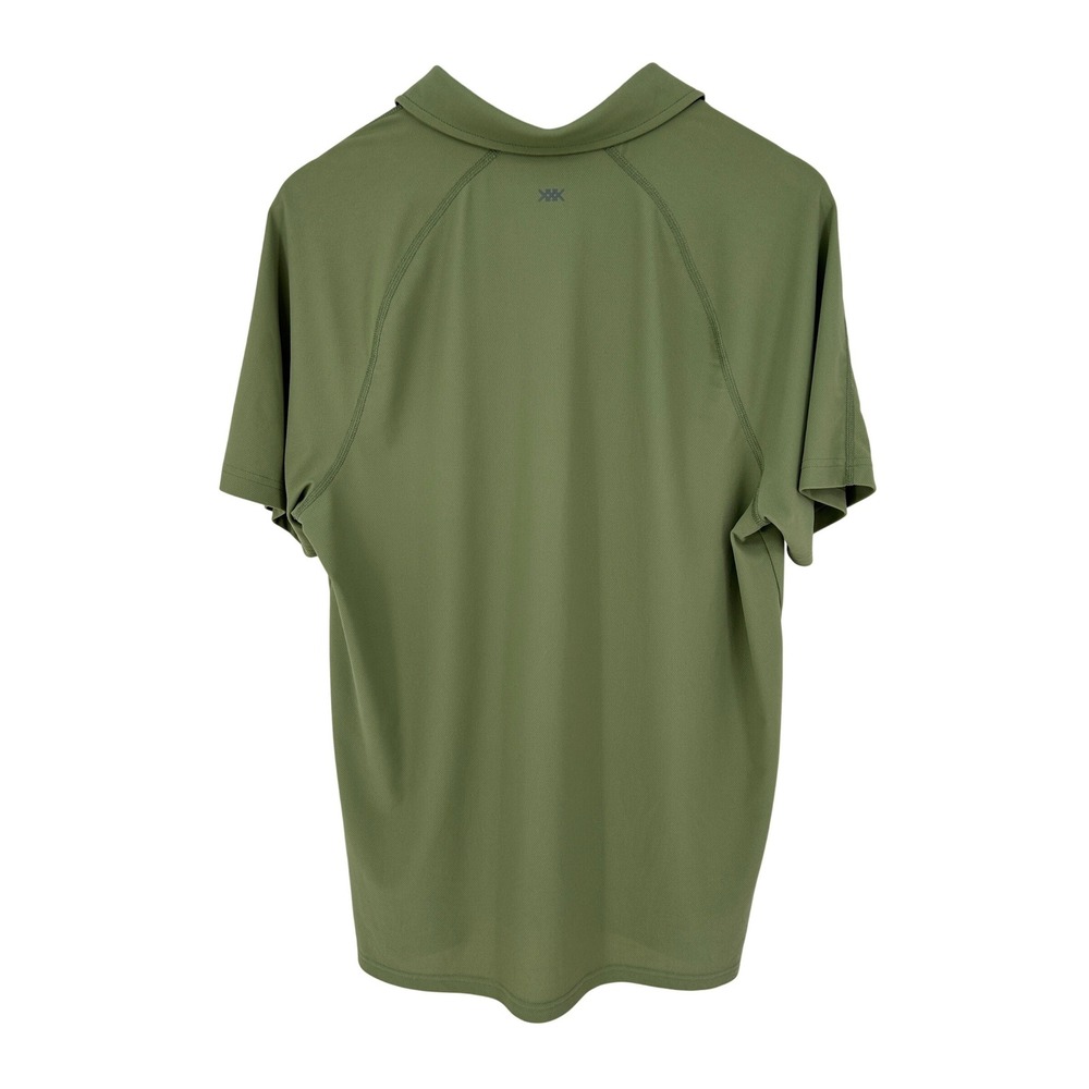 Rhone Regatta Pique Polo Shirt Mens Medium Green Short Sleeve Performance - Picture 2 of 8
